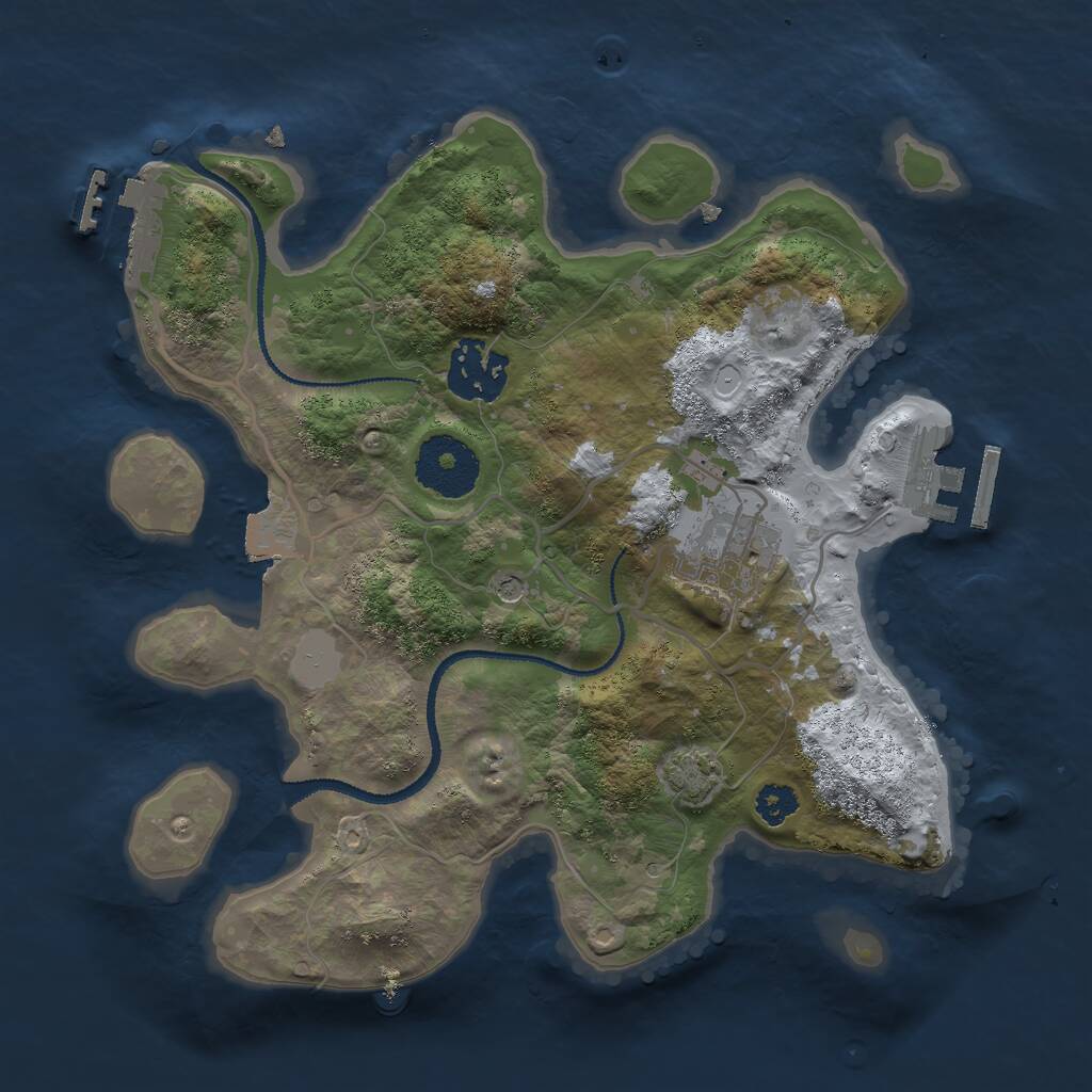 Rust Map: Procedural Map, Size: 2650, Seed: 1684990273, 7 Monuments