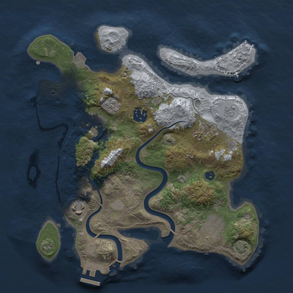 Rust Map: Procedural Map, Size: 3000, Seed: 681268573, 10 Monuments