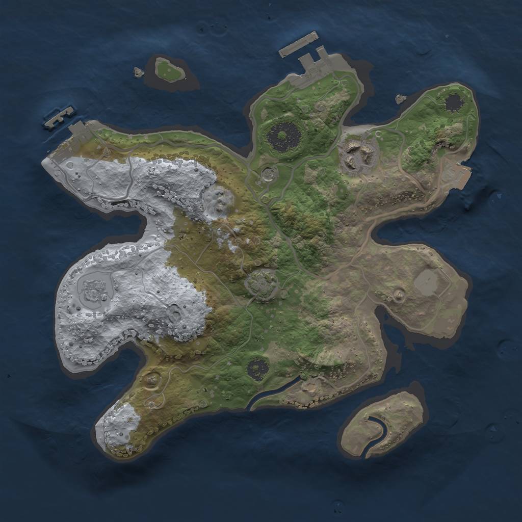 Rust Map: Procedural Map, Size: 2500, Seed: 611068731, 9 Monuments