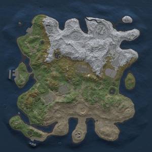 Thumbnail Rust Map: Procedural Map, Size: 3500, Seed: 106591419, 17 Monuments