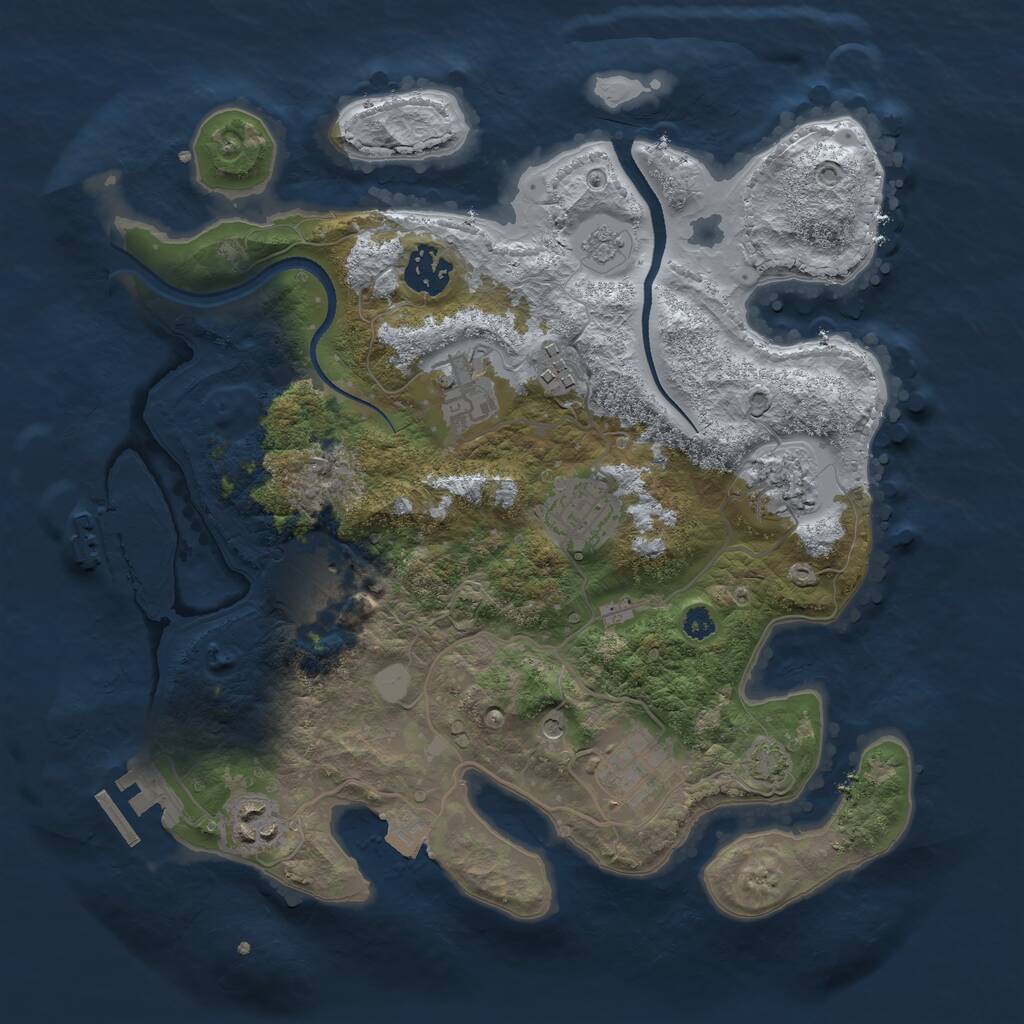Rust Map: Procedural Map, Size: 3250, Seed: 1558805449, 14 Monuments