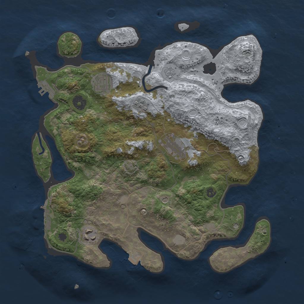 Rust Map: Procedural Map, Size: 3250, Seed: 1558805449, 12 Monuments