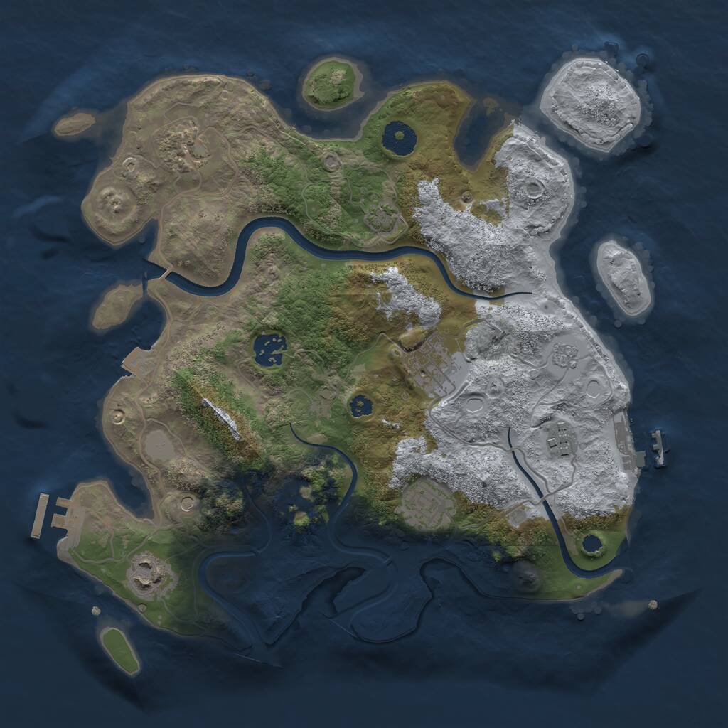 Rust Map: Procedural Map, Size: 3250, Seed: 141133115, 12 Monuments
