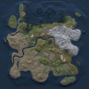 Thumbnail Rust Map: Procedural Map, Size: 3500, Seed: 1713622802, 14 Monuments
