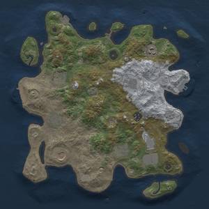 Thumbnail Rust Map: Procedural Map, Size: 3500, Seed: 1713622802, 17 Monuments