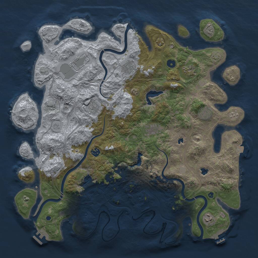 Rust Map: Procedural Map, Size: 4500, Seed: 75672623, 15 Monuments