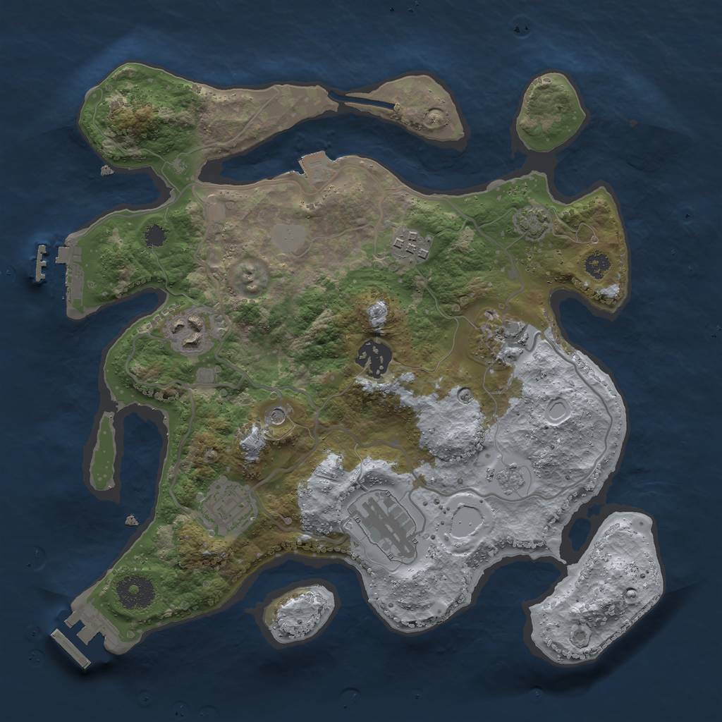 Rust Map: Procedural Map, Size: 3000, Seed: 1767672079, 14 Monuments