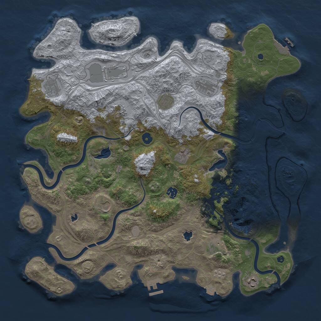 Rust Map: Procedural Map, Size: 4500, Seed: 35591, 17 Monuments