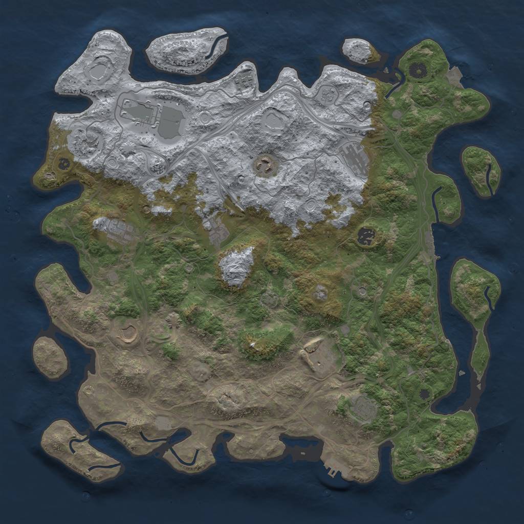 Rust Map: Procedural Map, Size: 4500, Seed: 35591, 19 Monuments