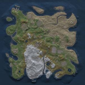 Thumbnail Rust Map: Procedural Map, Size: 3500, Seed: 642271478, 15 Monuments