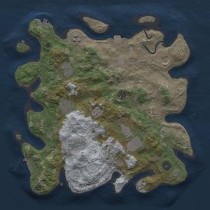 Thumbnail Rust Map: Procedural Map, Size: 3500, Seed: 642271478, 17 Monuments