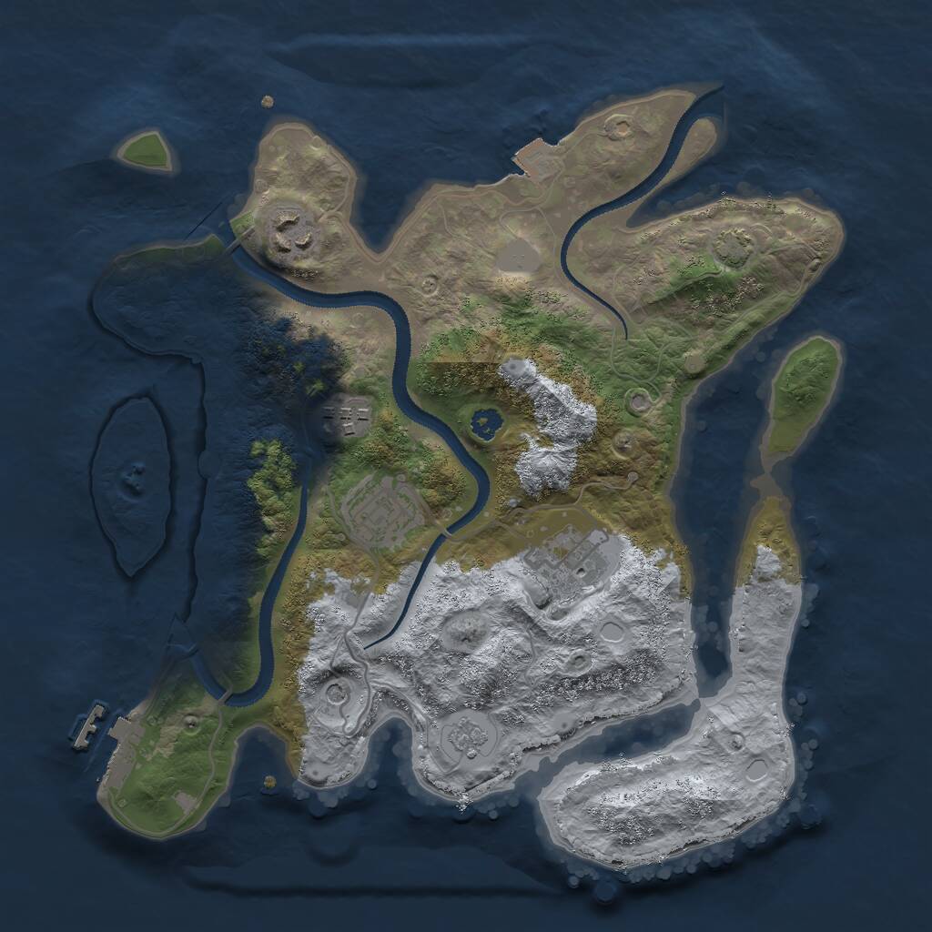 Rust Map: Procedural Map, Size: 3000, Seed: 6389174, 9 Monuments
