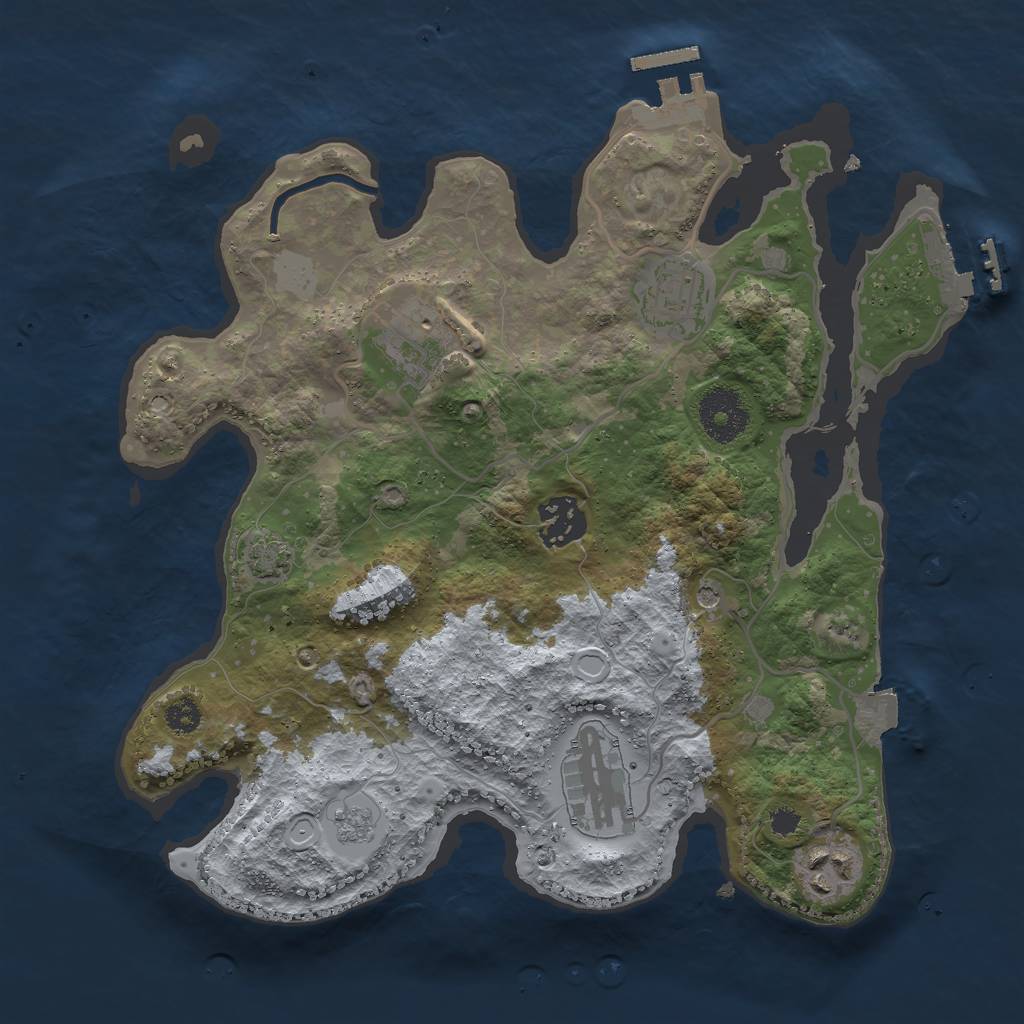 Rust Map: Procedural Map, Size: 3000, Seed: 112460993, 13 Monuments