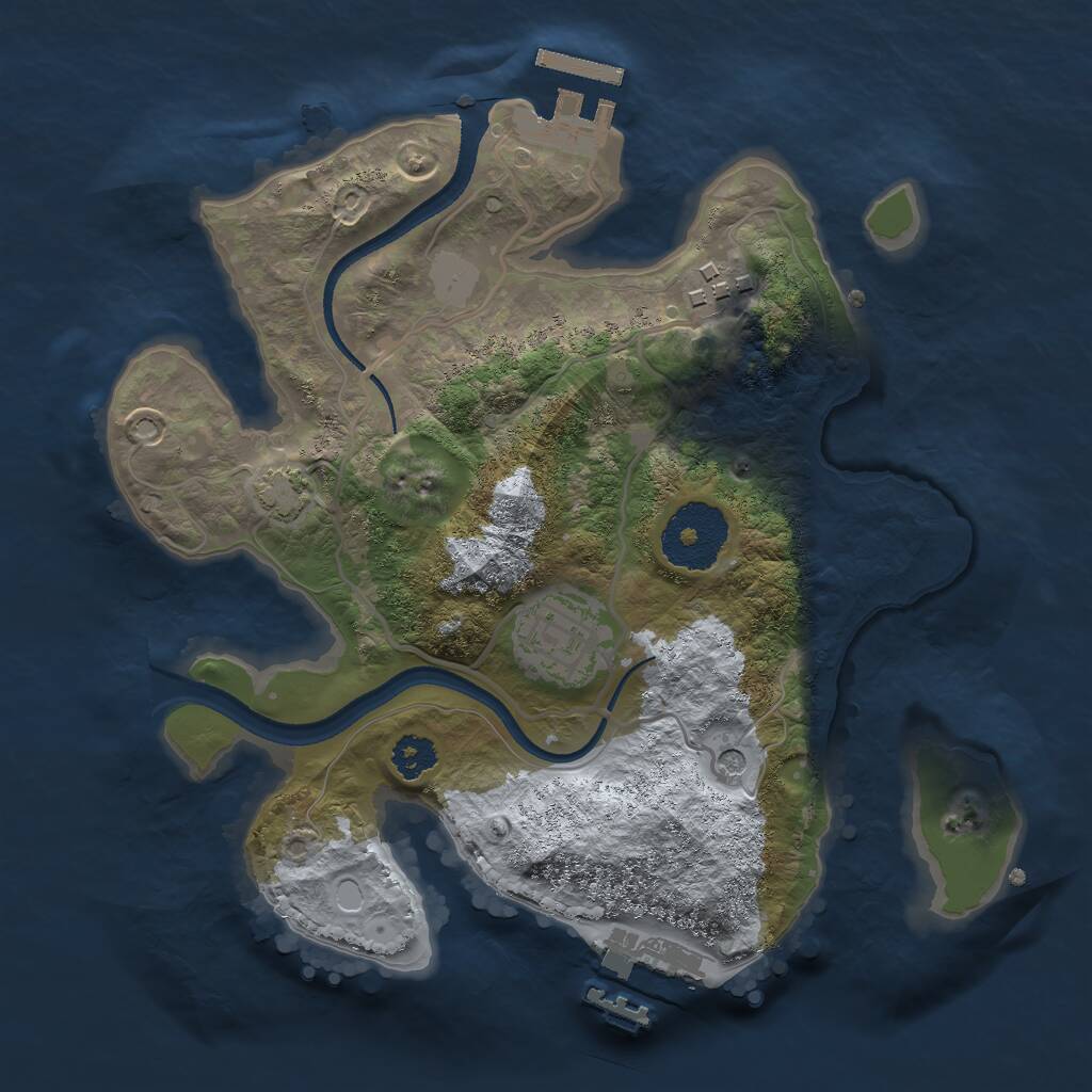 Rust Map: Procedural Map, Size: 2500, Seed: 49098610, 7 Monuments