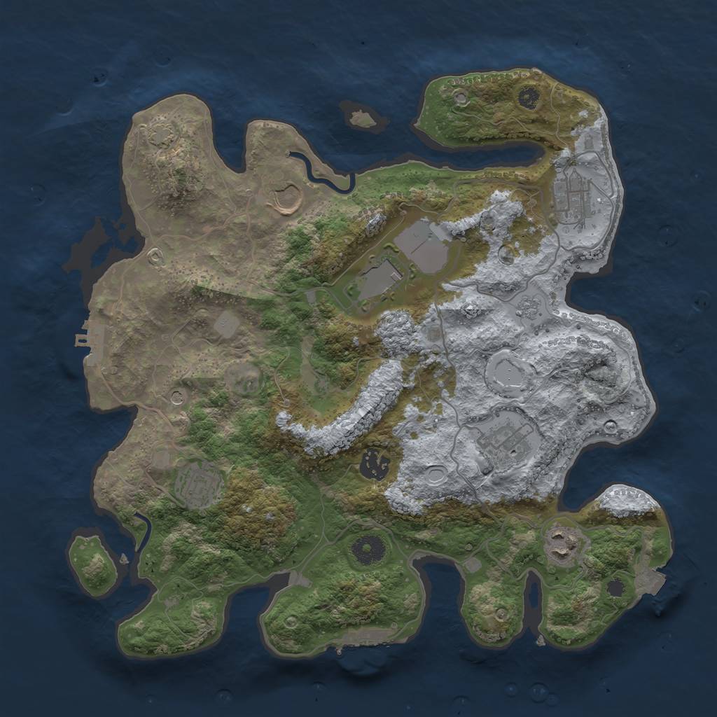 Rust Map: Procedural Map, Size: 3500, Seed: 292324332, 15 Monuments