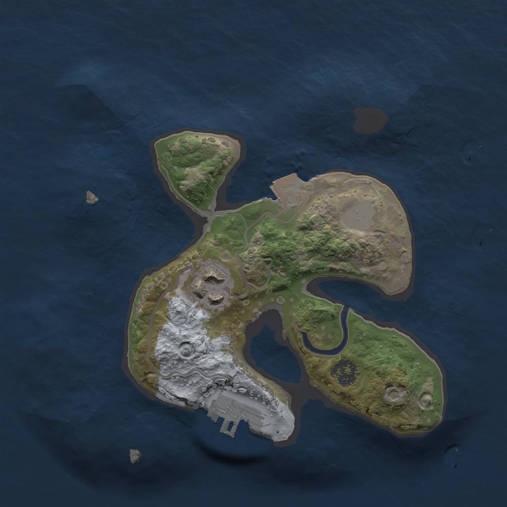 Rust Map: Procedural Map, Size: 2000, Seed: 752435, 5 Monuments