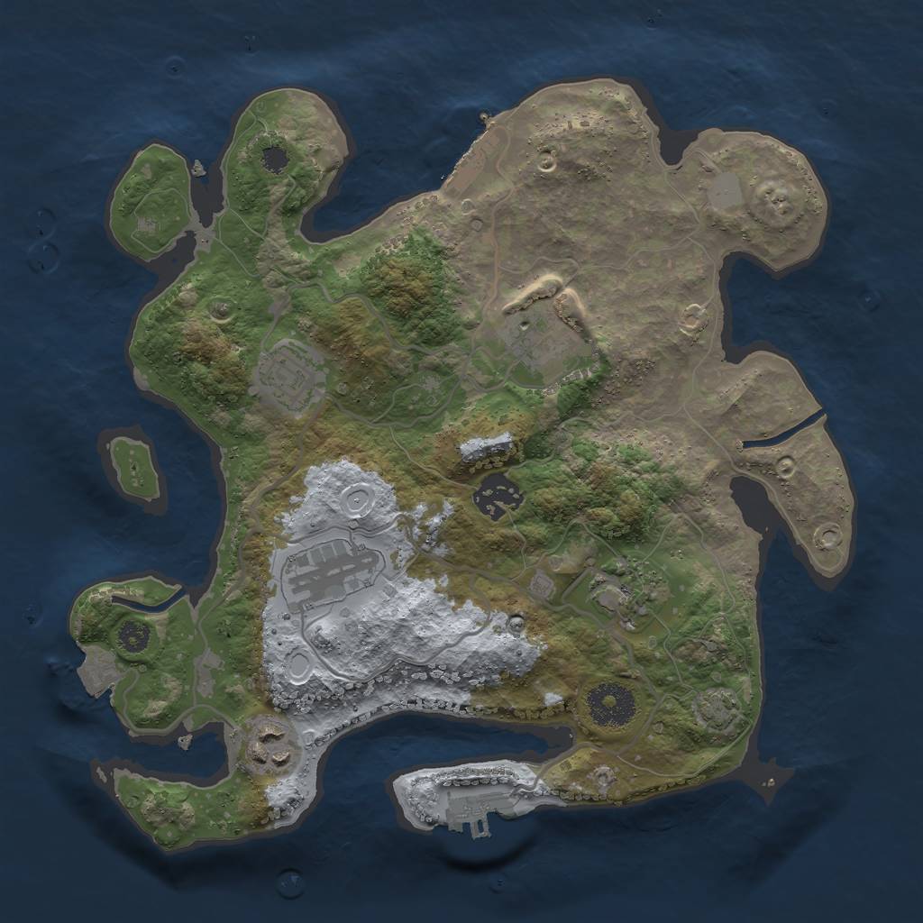 Rust Map: Procedural Map, Size: 3000, Seed: 835330082, 12 Monuments