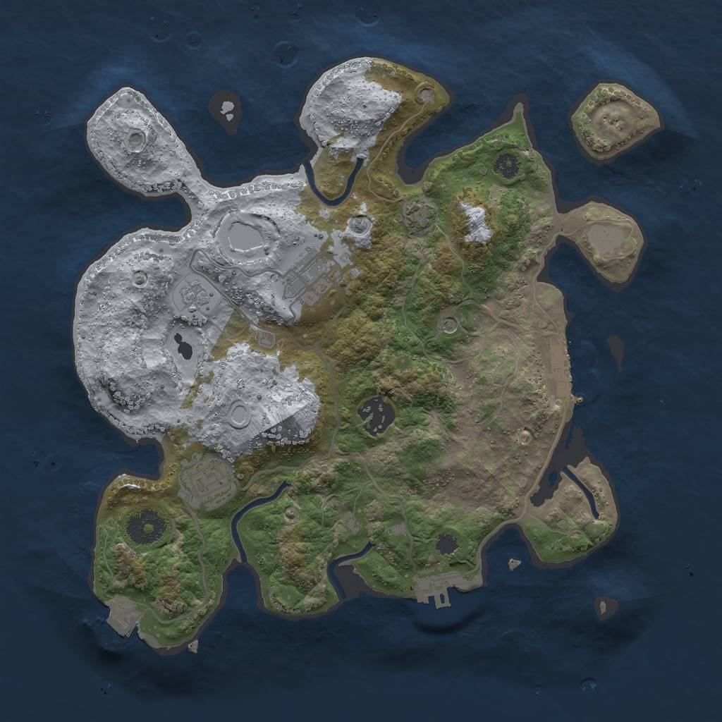Rust Map: Procedural Map, Size: 3000, Seed: 20424, 11 Monuments
