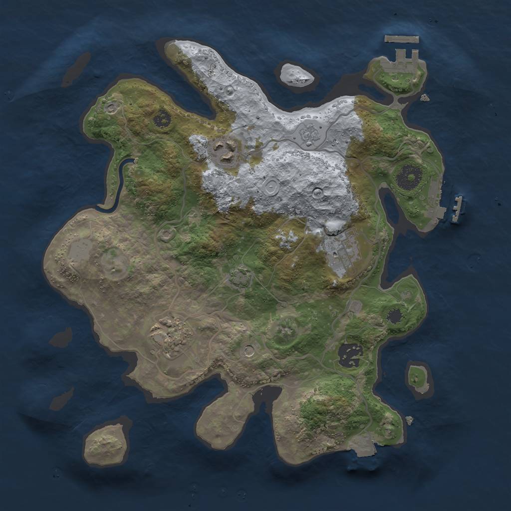 Rust Map: Procedural Map, Size: 3000, Seed: 841705606, 12 Monuments