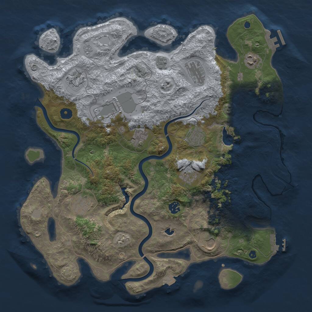 Rust Map: Procedural Map, Size: 4000, Seed: 862, 17 Monuments