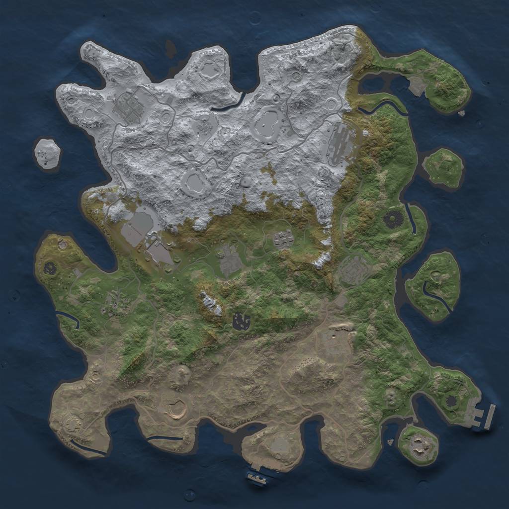 Rust Map: Procedural Map, Size: 4000, Seed: 6211, 19 Monuments