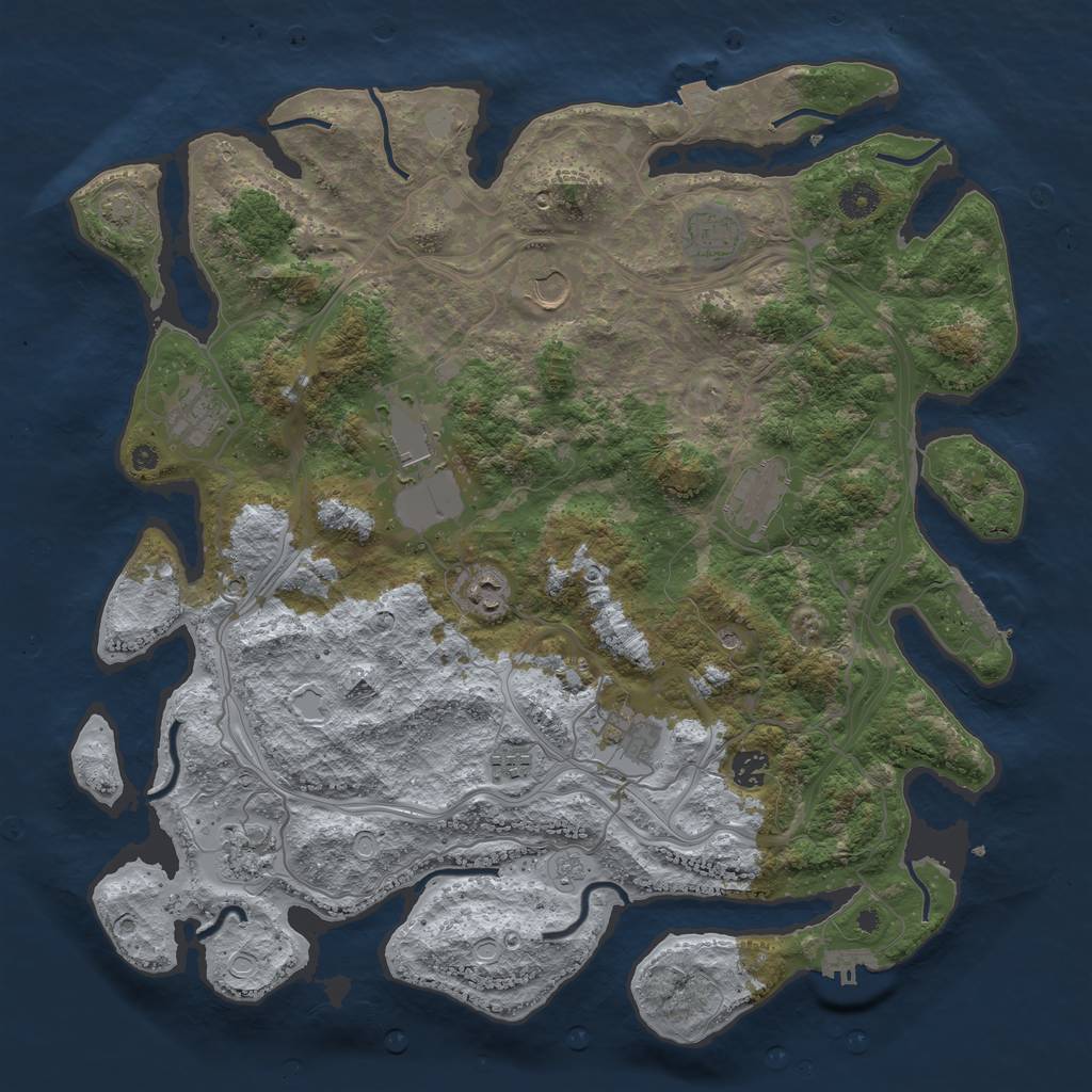 Rust Map: Procedural Map, Size: 4250, Seed: 23254, 18 Monuments