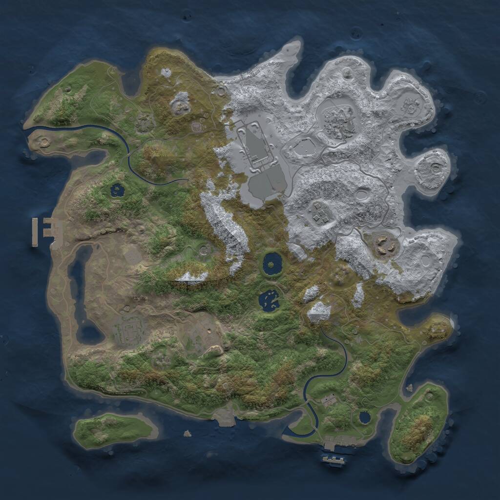 Rust Map: Procedural Map, Size: 3500, Seed: 996887324, 13 Monuments