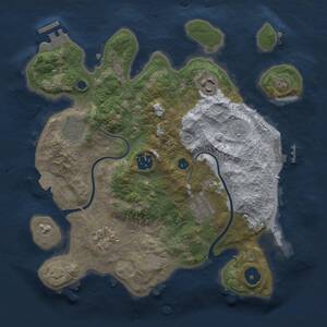 Thumbnail Rust Map: Procedural Map, Size: 3000, Seed: 1324040323, 11 Monuments