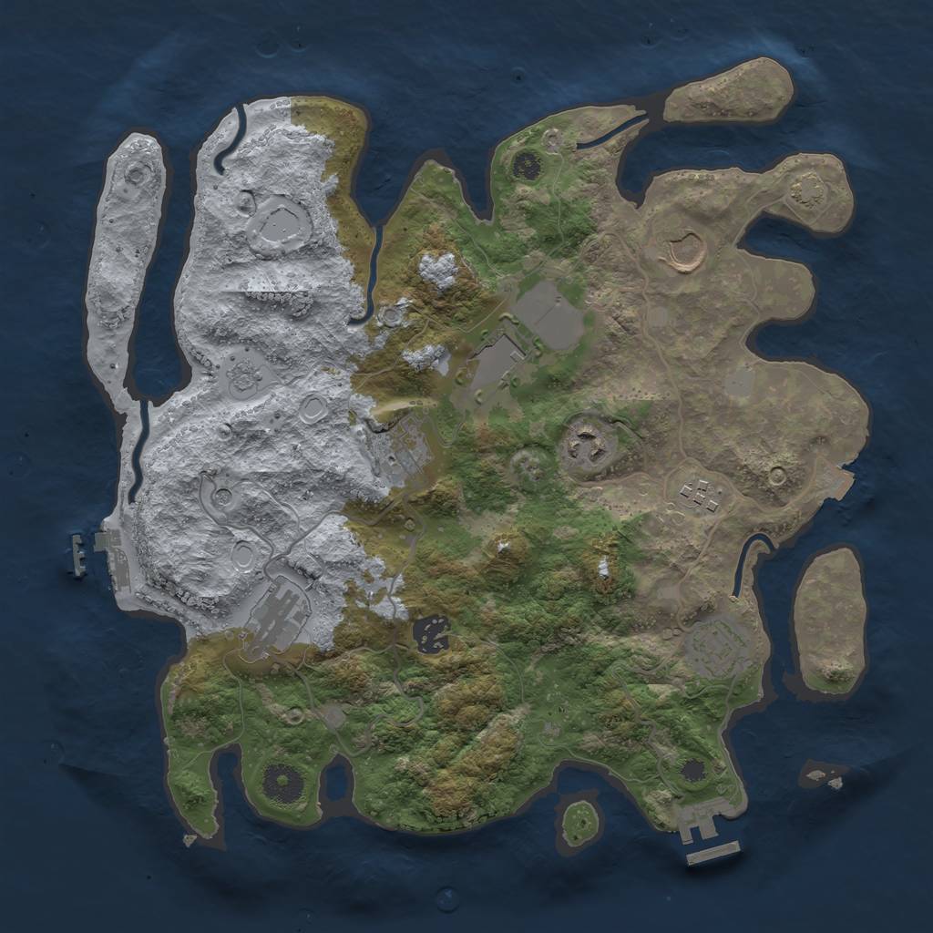 Rust Map: Procedural Map, Size: 3500, Seed: 1597801828, 16 Monuments