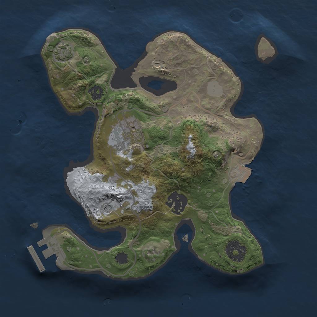 Rust Map: Procedural Map, Size: 2250, Seed: 1034653103, 8 Monuments