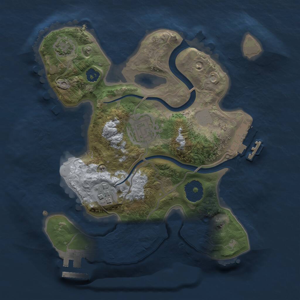 Rust Map: Procedural Map, Size: 2250, Seed: 1034653103, 6 Monuments
