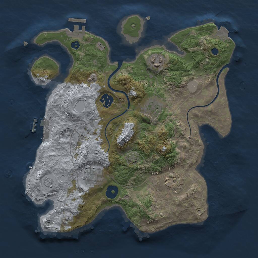 Rust Map: Procedural Map, Size: 3000, Seed: 15637483, 11 Monuments