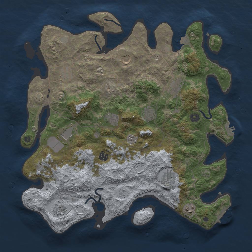 Rust Map: Procedural Map, Size: 4000, Seed: 17803, 19 Monuments