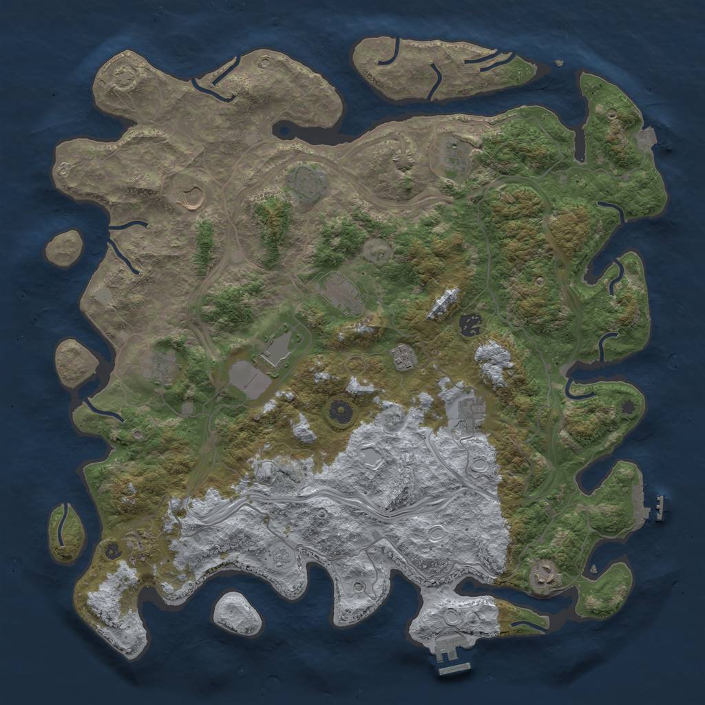 Rust Map: Procedural Map, Size: 4500, Seed: 273519, 19 Monuments