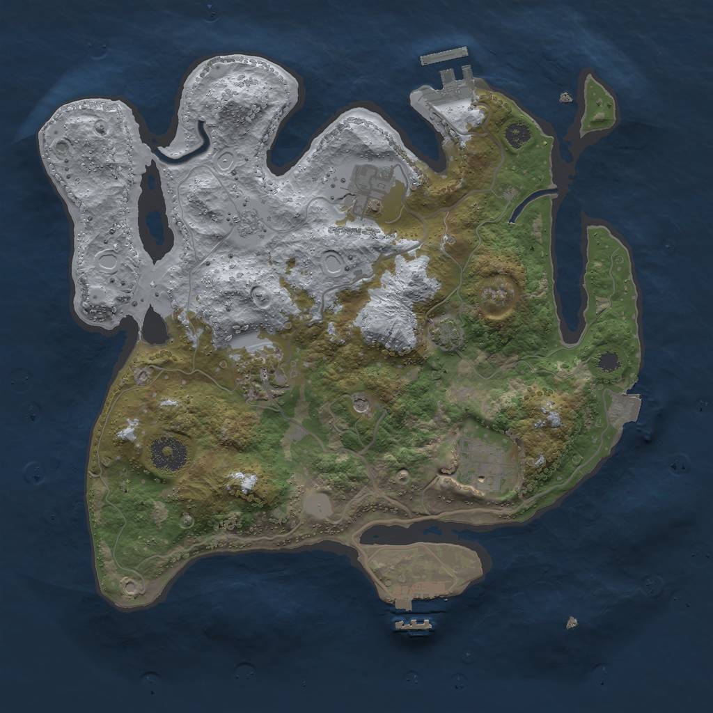 Rust Map: Procedural Map, Size: 3000, Seed: 808379293, 11 Monuments