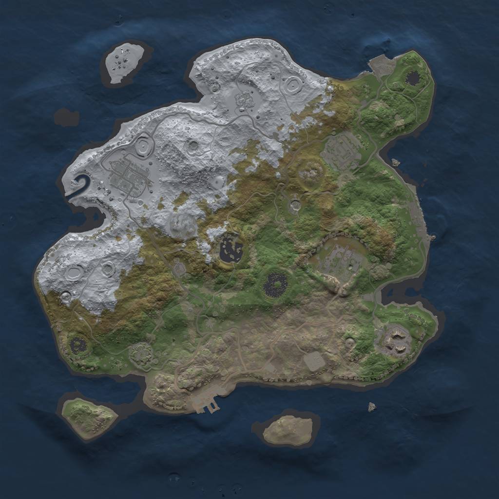 Rust Map: Procedural Map, Size: 3000, Seed: 1425895, 13 Monuments