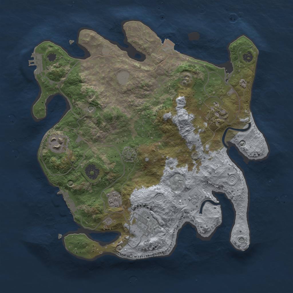 Rust Map: Procedural Map, Size: 3000, Seed: 67386, 12 Monuments