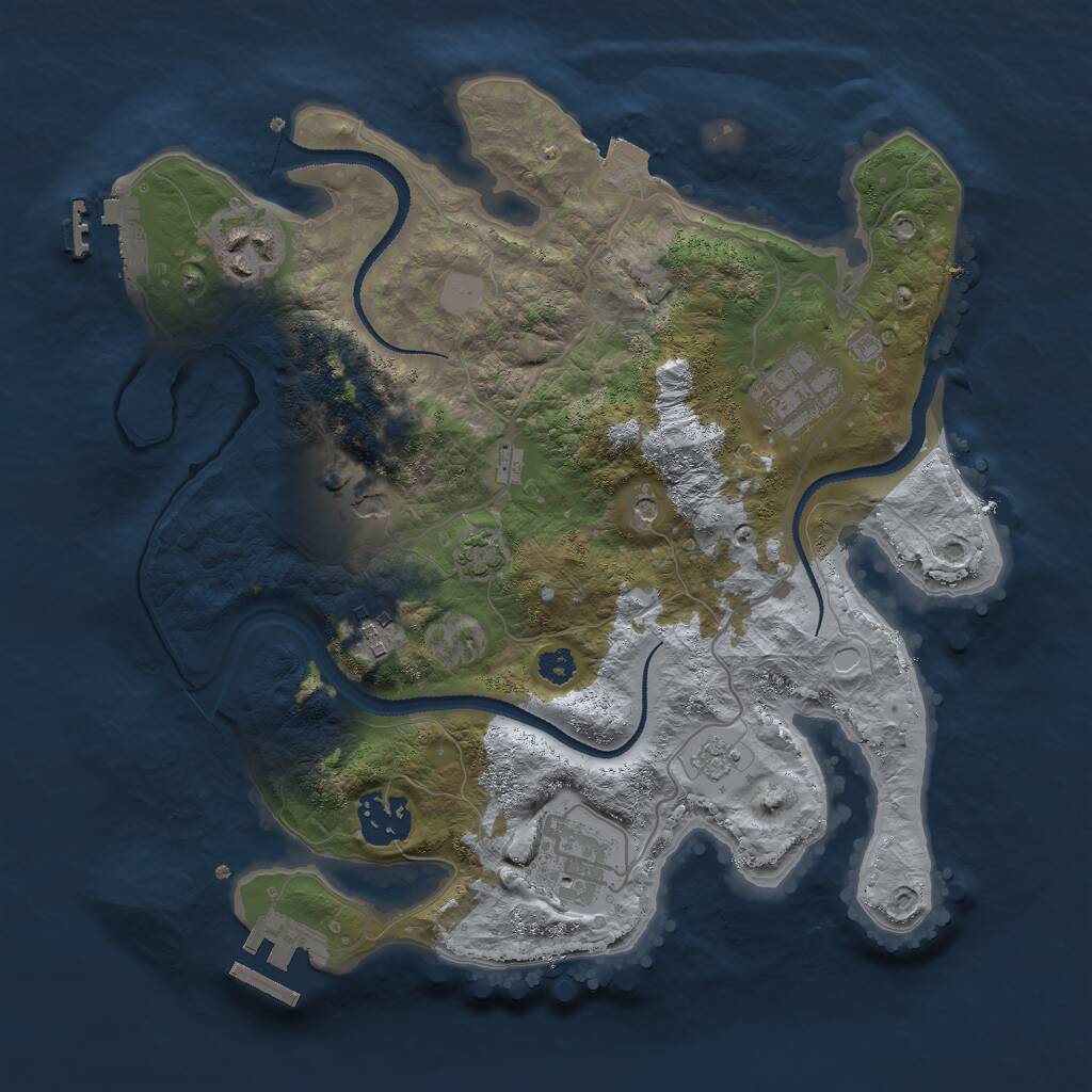 Rust Map: Procedural Map, Size: 3000, Seed: 67386, 12 Monuments