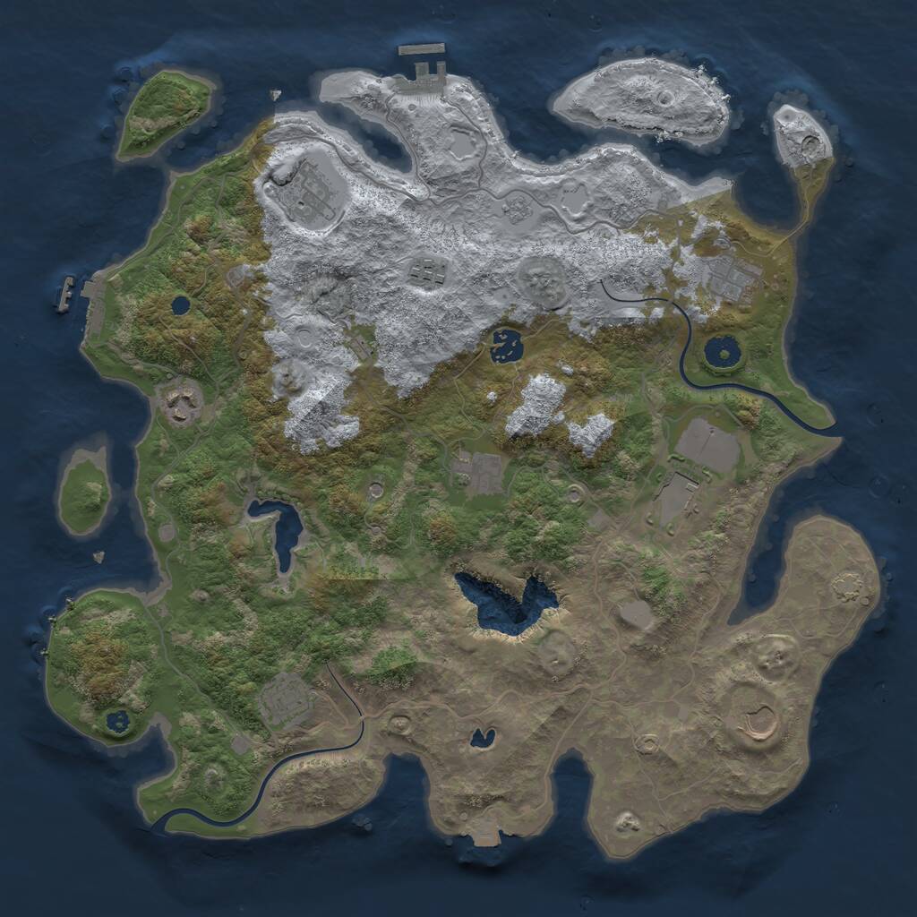 Rust Map: Procedural Map, Size: 4000, Seed: 1707083563, 15 Monuments