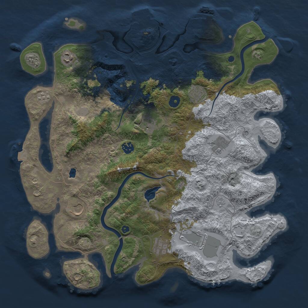 Rust Map: Procedural Map, Size: 4000, Seed: 1628689916, 15 Monuments
