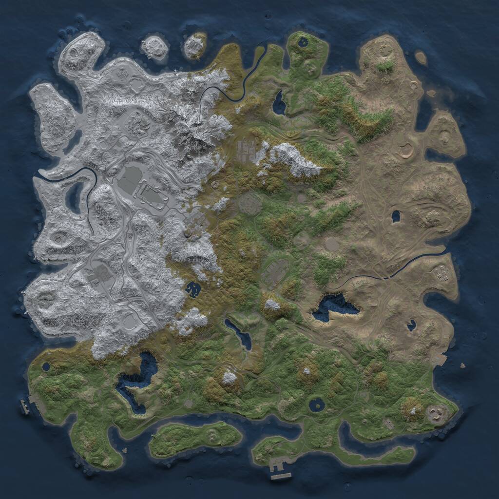 Rust Map: Procedural Map, Size: 5000, Seed: 296739075, 17 Monuments