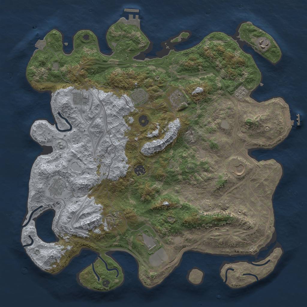 Rust Map: Procedural Map, Size: 4250, Seed: 7042895, 18 Monuments