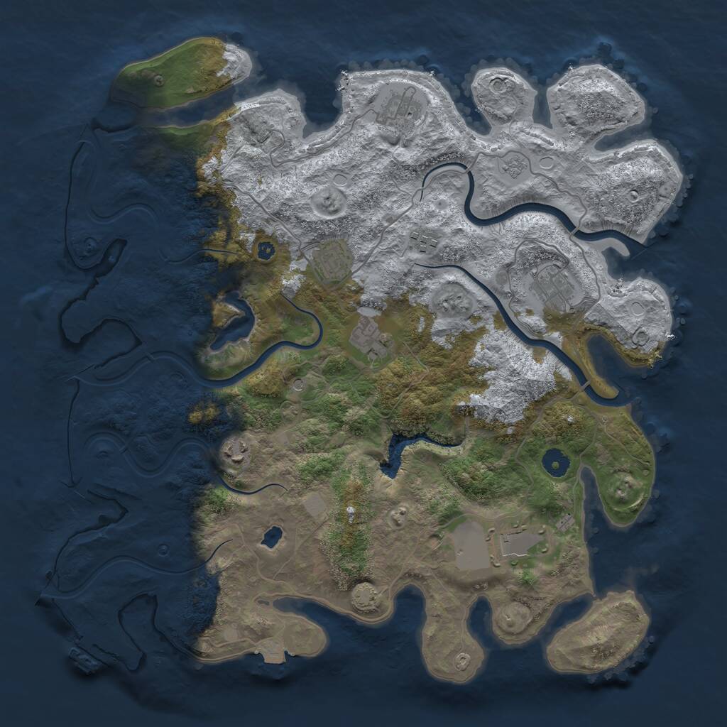 Rust Map: Procedural Map, Size: 4000, Seed: 8717018, 12 Monuments