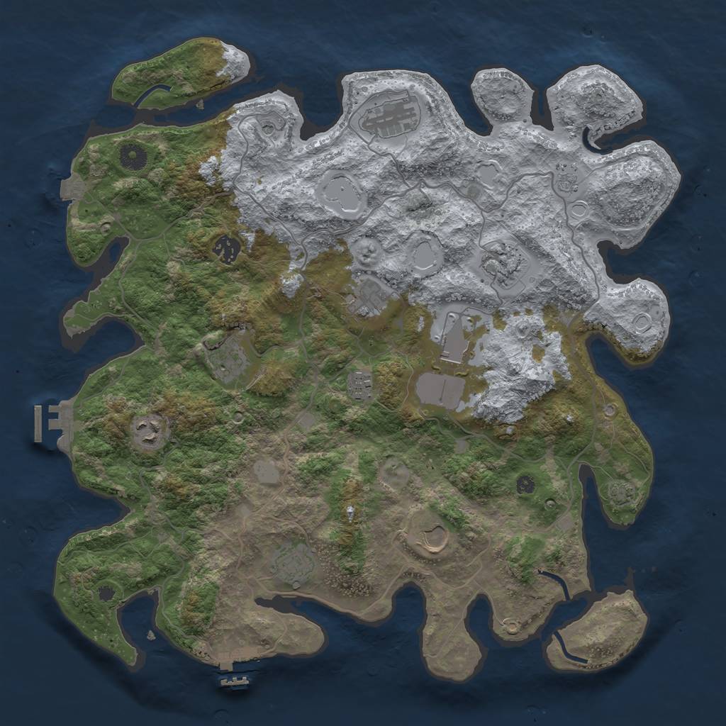 Rust Map: Procedural Map, Size: 4000, Seed: 8717018, 18 Monuments