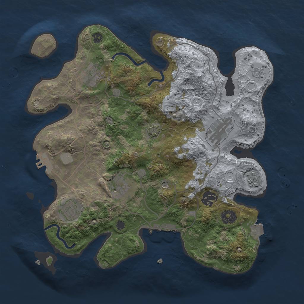 Rust Map: Procedural Map, Size: 3000, Seed: 9364528, 14 Monuments