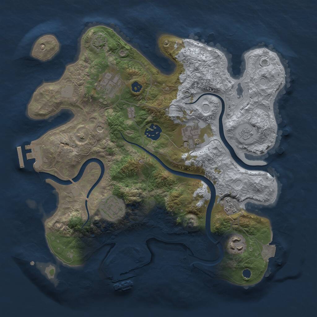 Rust Map: Procedural Map, Size: 3000, Seed: 9364528, 12 Monuments