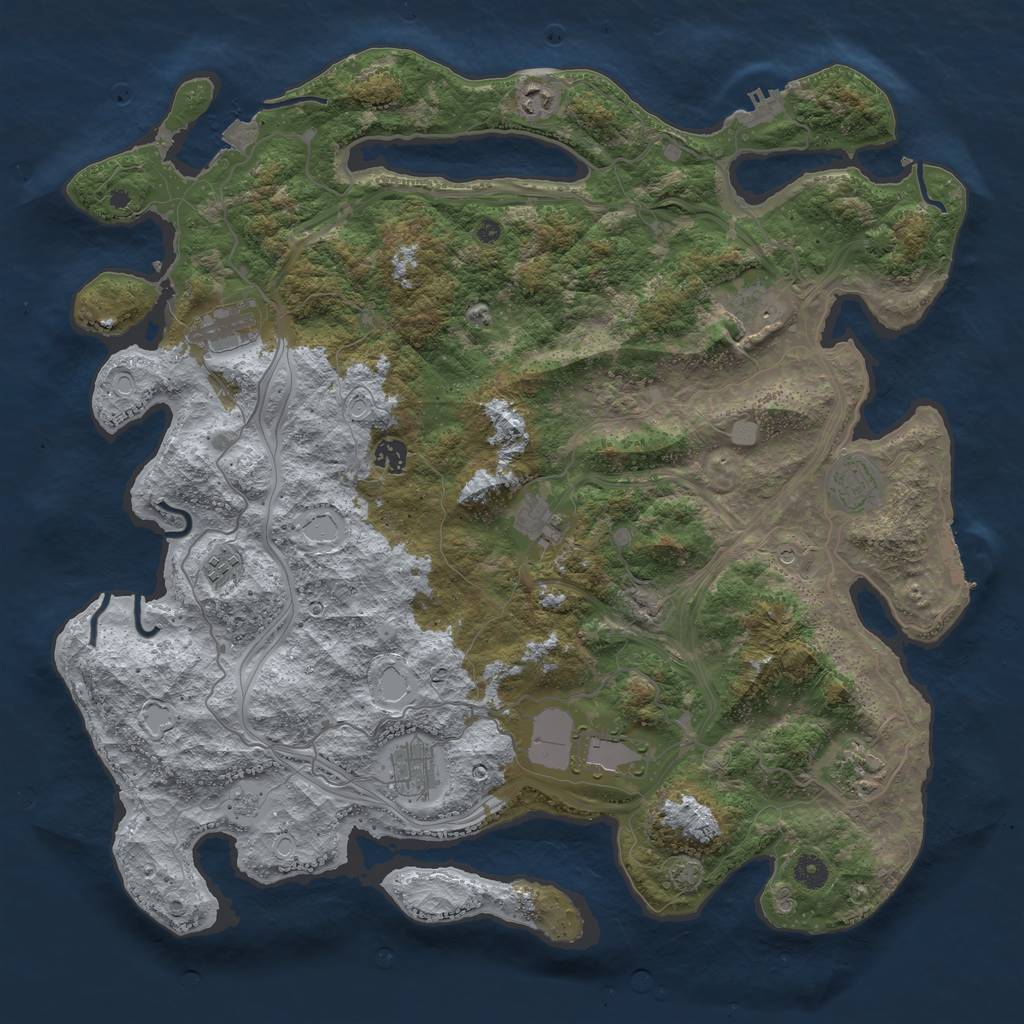 Rust Map: Procedural Map, Size: 4500, Seed: 951479678, 18 Monuments