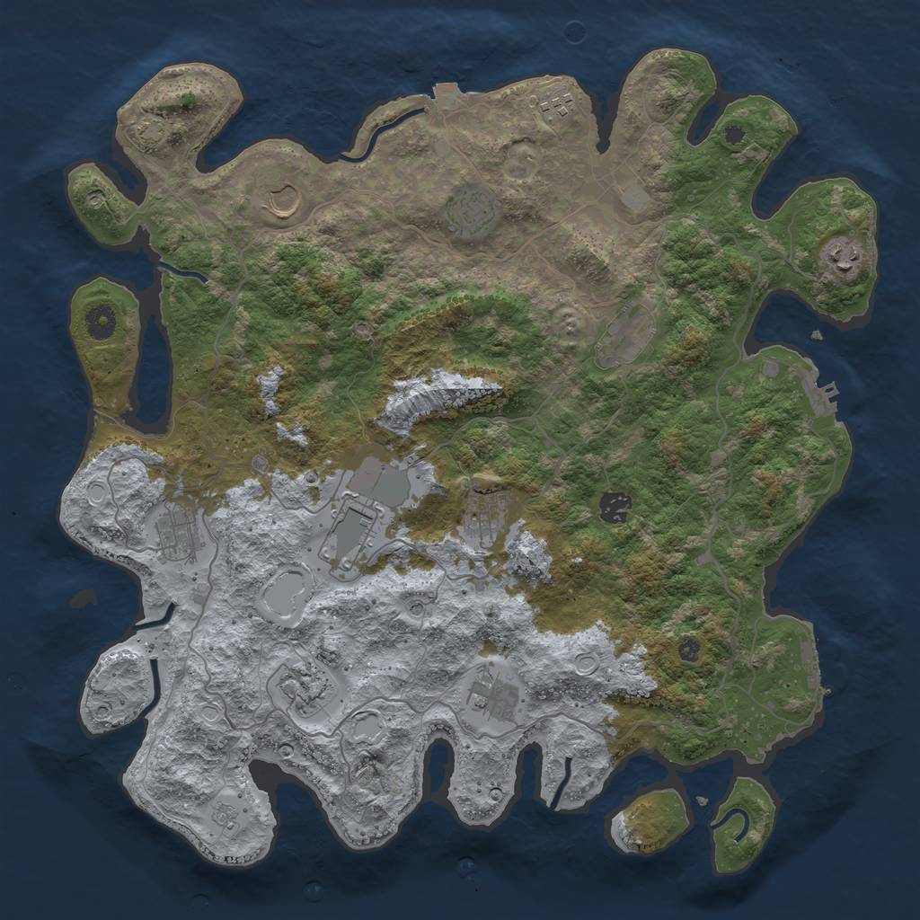 Rust Map: Procedural Map, Size: 4200, Seed: 1210355826, 19 Monuments