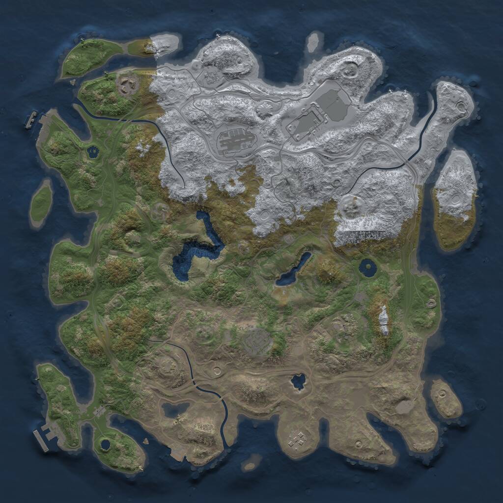 Rust Map: Procedural Map, Size: 4250, Seed: 1726, 12 Monuments