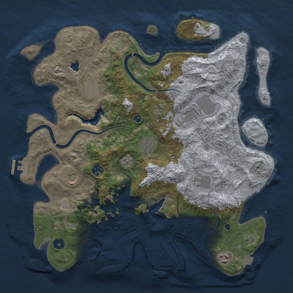 Rust Map: Procedural Map, Size: 4000, Seed: 388676316, 15 Monuments